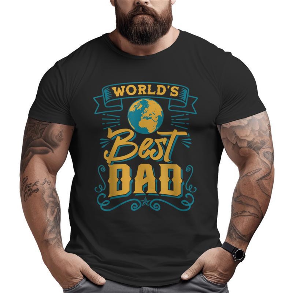 World’s Best Dad Fathers Day Men Grandpa Husband New Daddy Big And Tall Men T-shirt