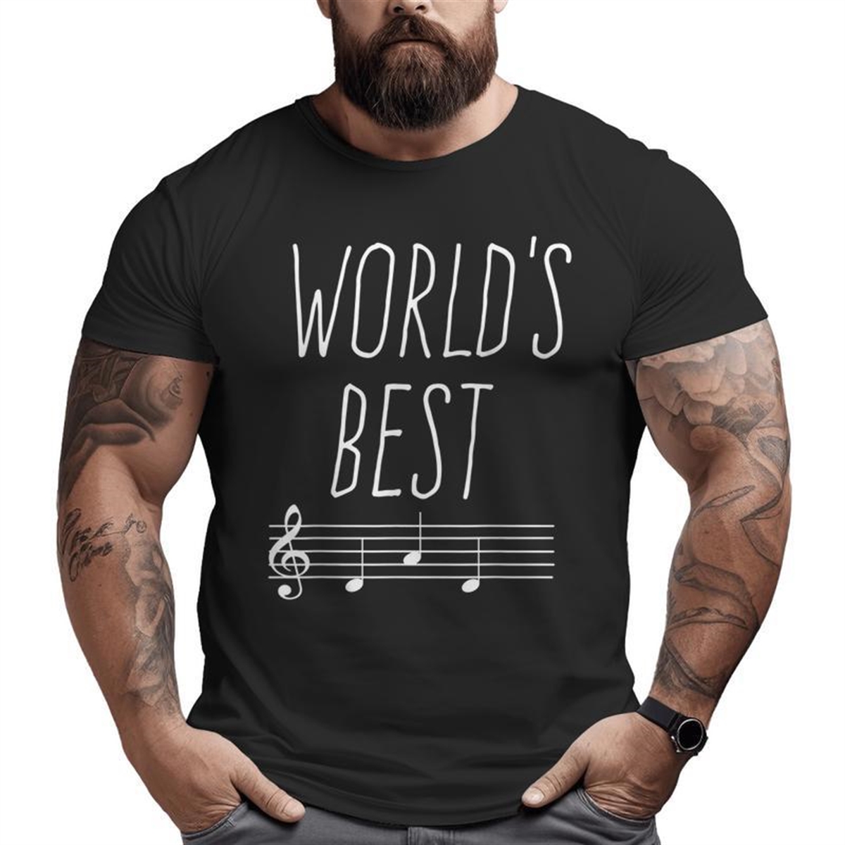 Worlds Best Dad Music Father Big And Tall Men T-shirt