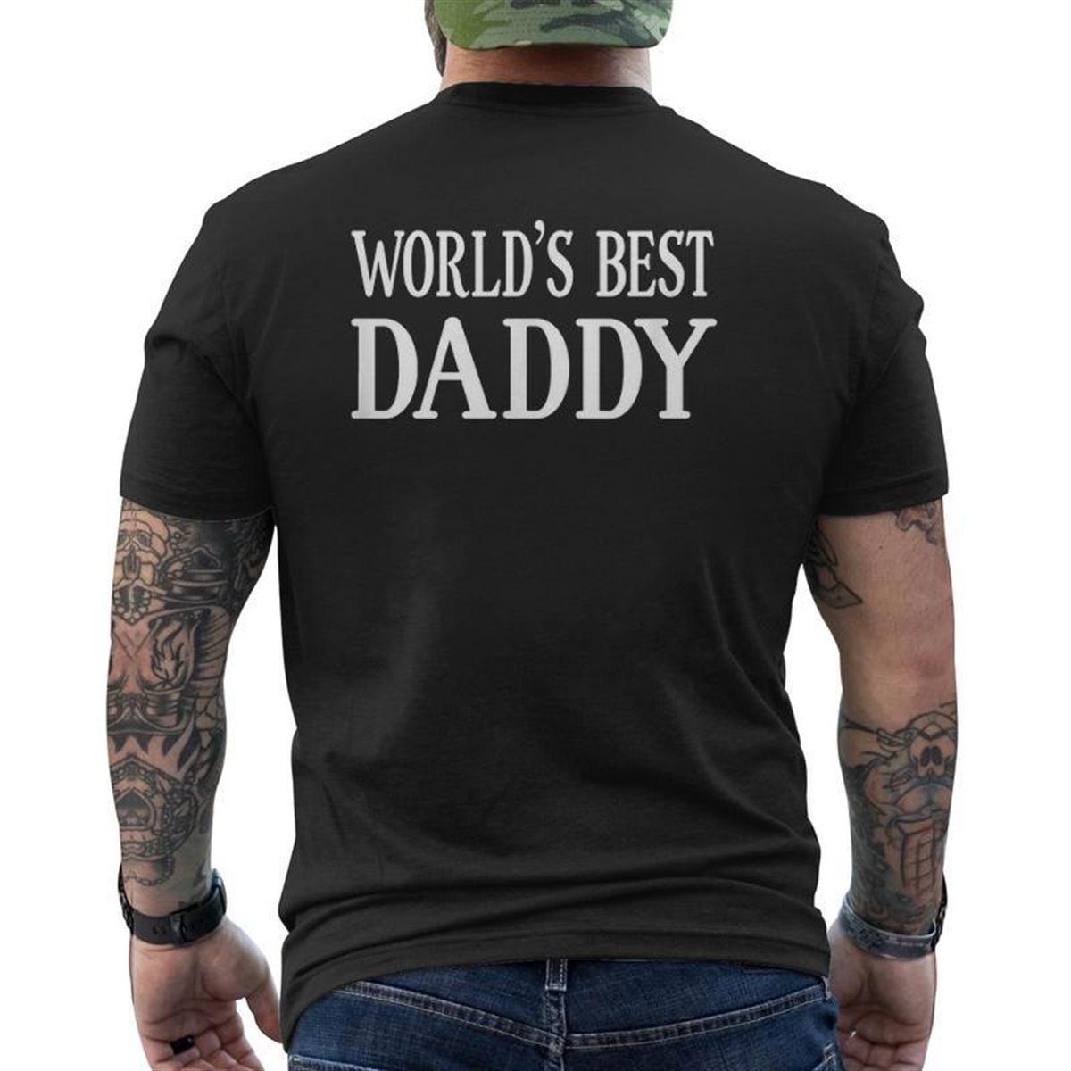 World’s Best Daddy Father’s Day Idea For Dad Mens Back Print T-shirt