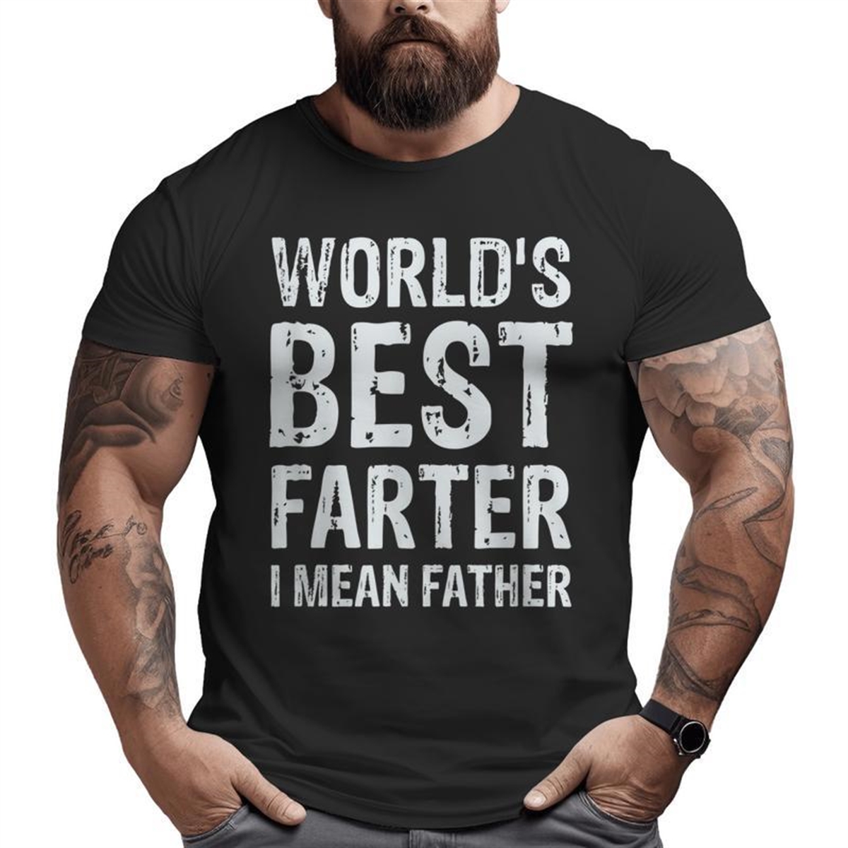 World’s Best Farter I Mean Father Graphic Novelty Big And Tall Men T-shirt