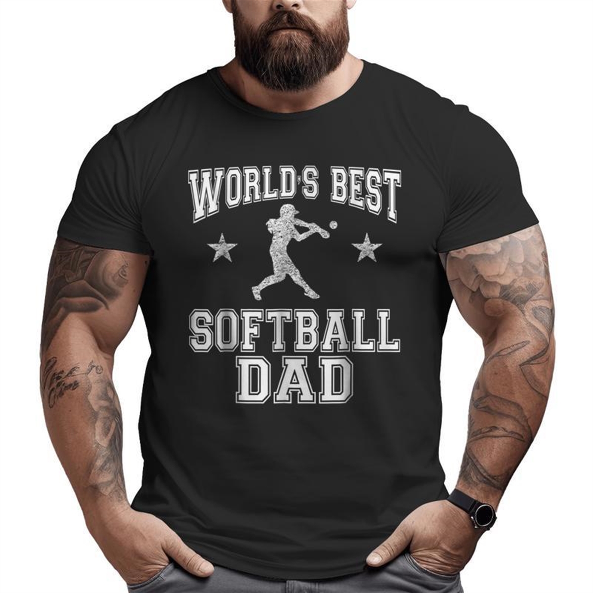 World’s Best Softball Dad Baseball Father’s Day Big And Tall Men T-shirt