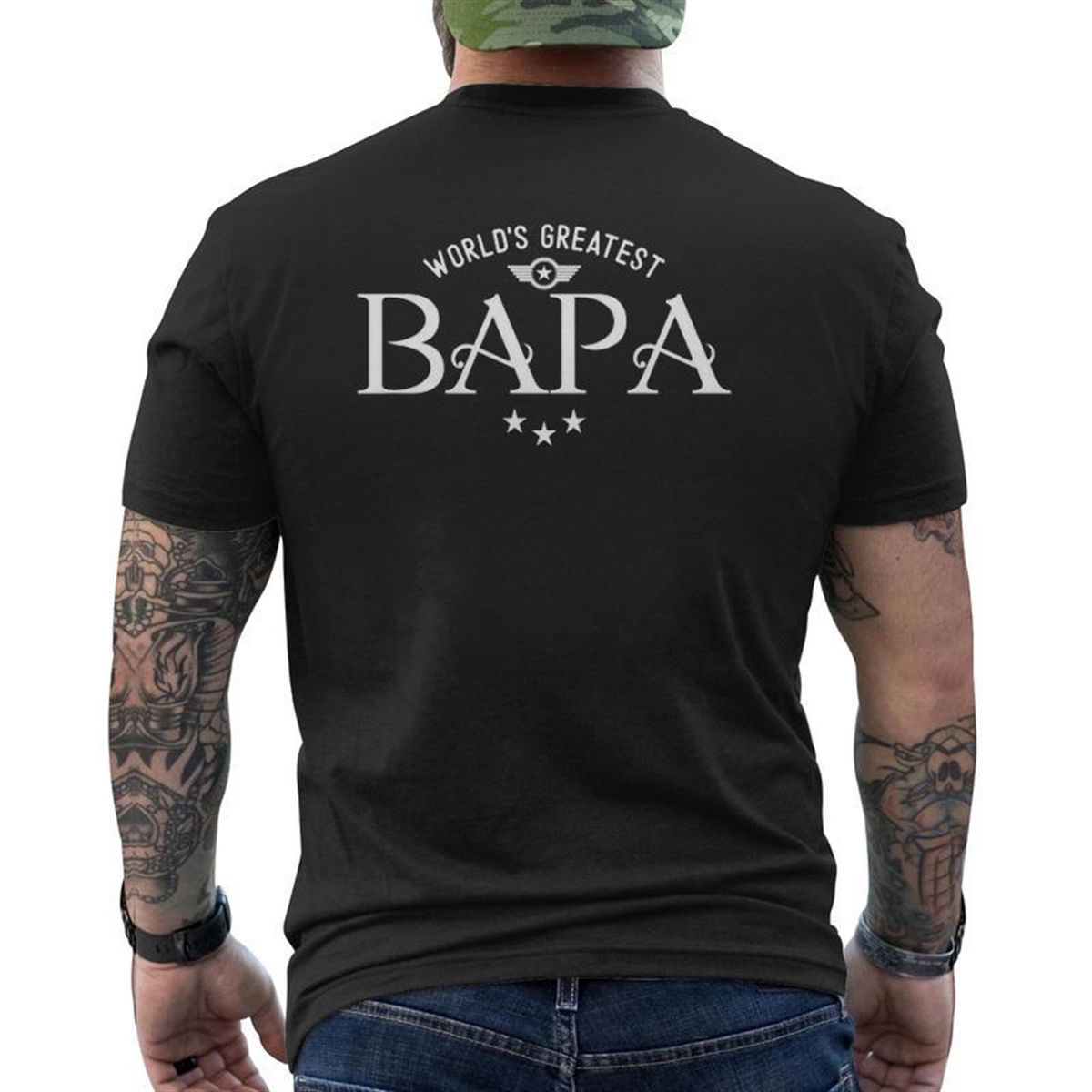World’s Greatest Bapa Father’s Day Mens Back Print T-shirt