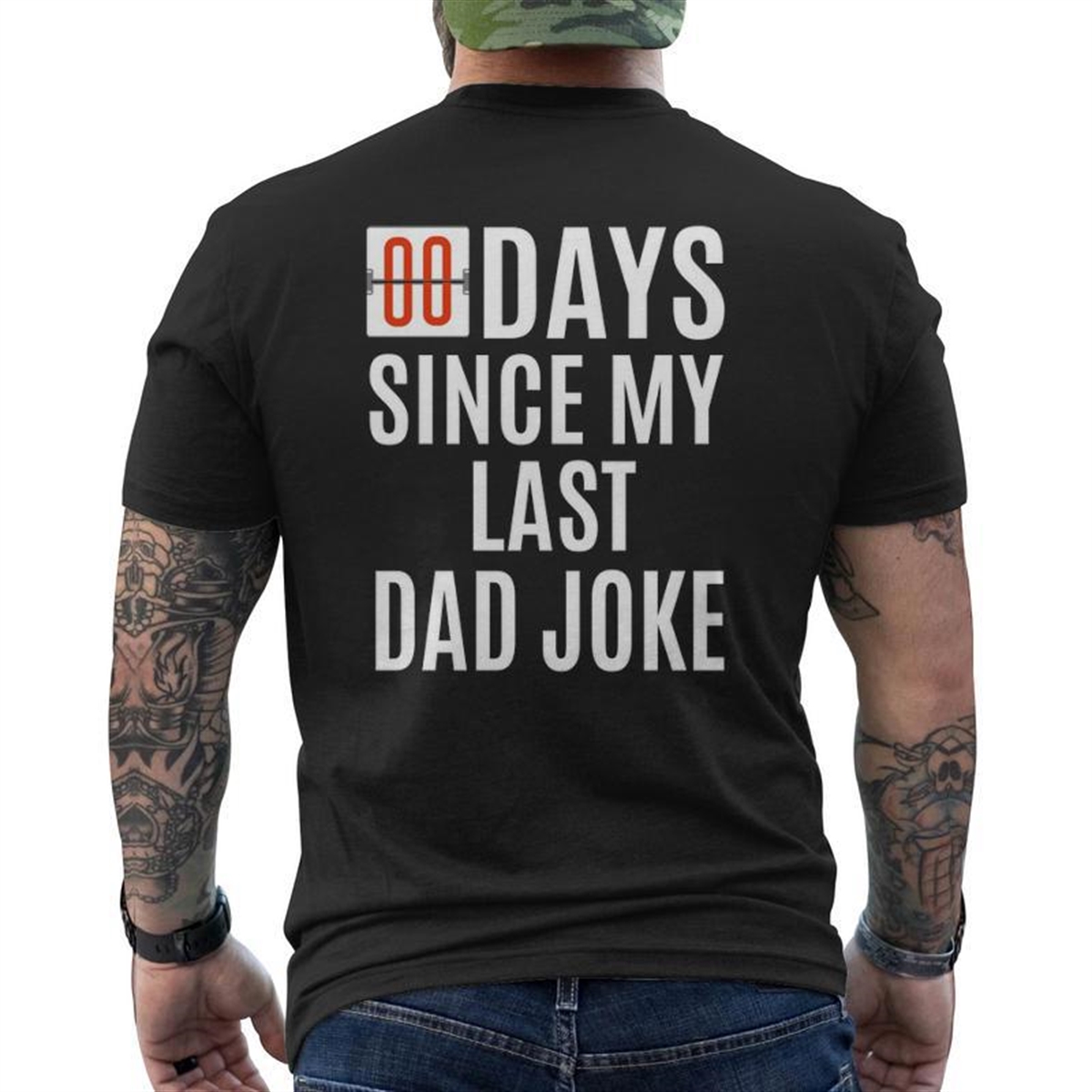 Zero Days Since My Last Dad Joke Father’s Day Men Mens Back Print T-shirt