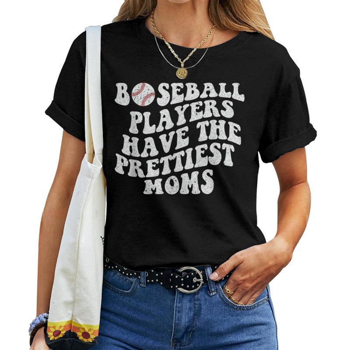 Baseball Players Have The Prettiest Moms Baseball Baseball Women T-shirt Crewneck
