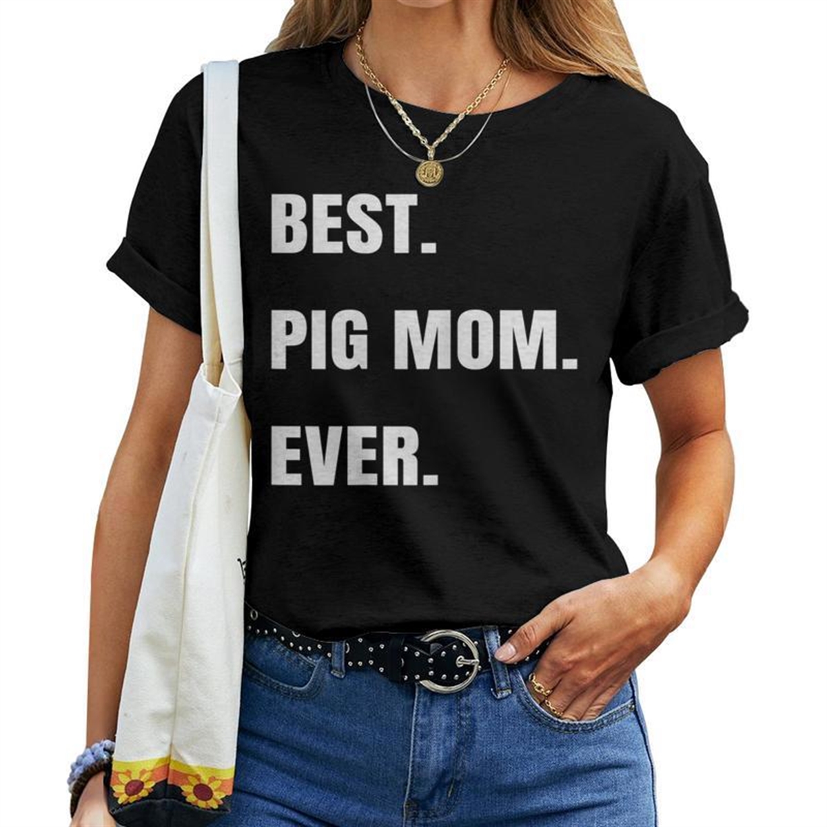 Best Pig Mom Ever Potbelly Teacup Farm Animal Women T-shirt