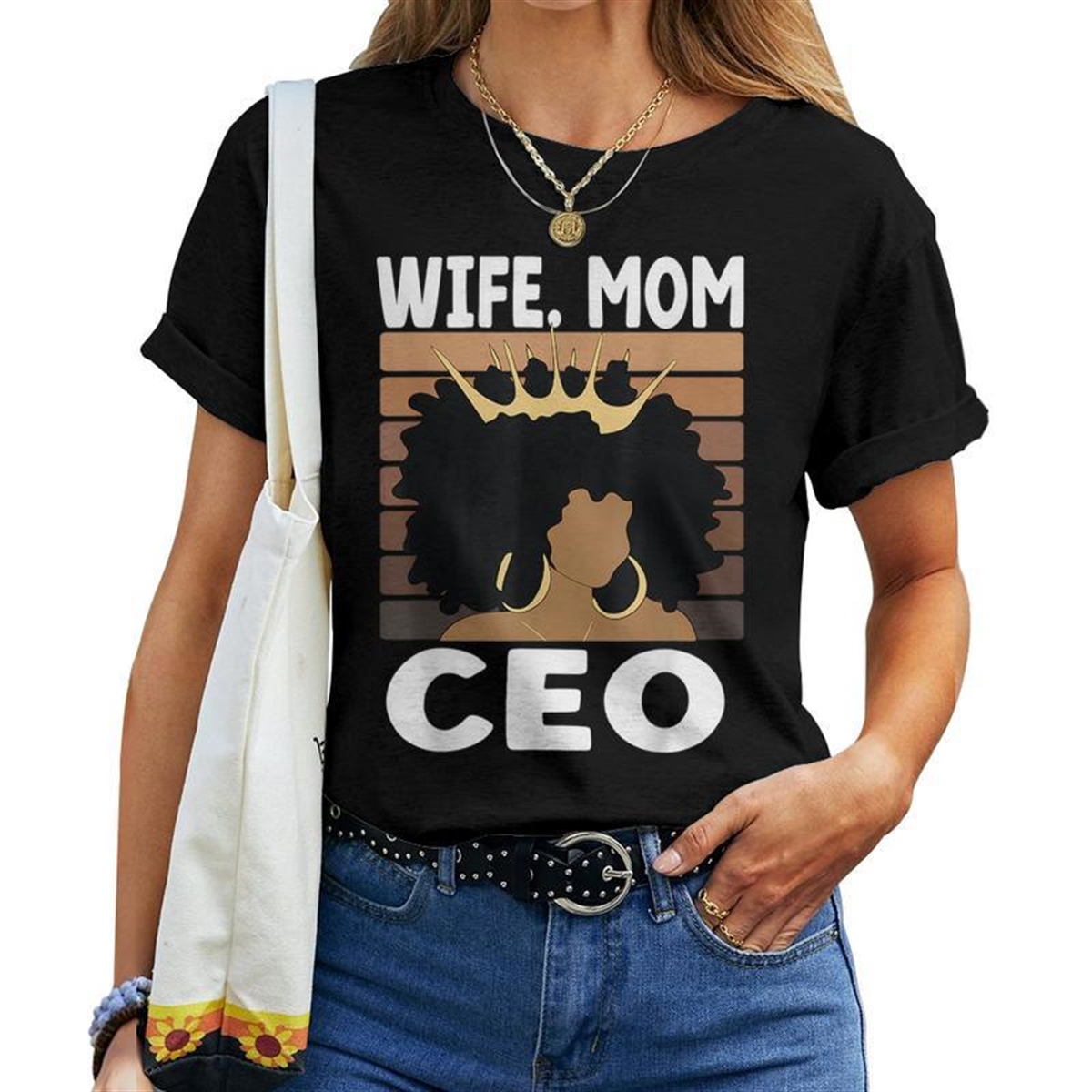 Black Business Month Womens Wife Mom Ceo Melanin For Mom Women T-shirt