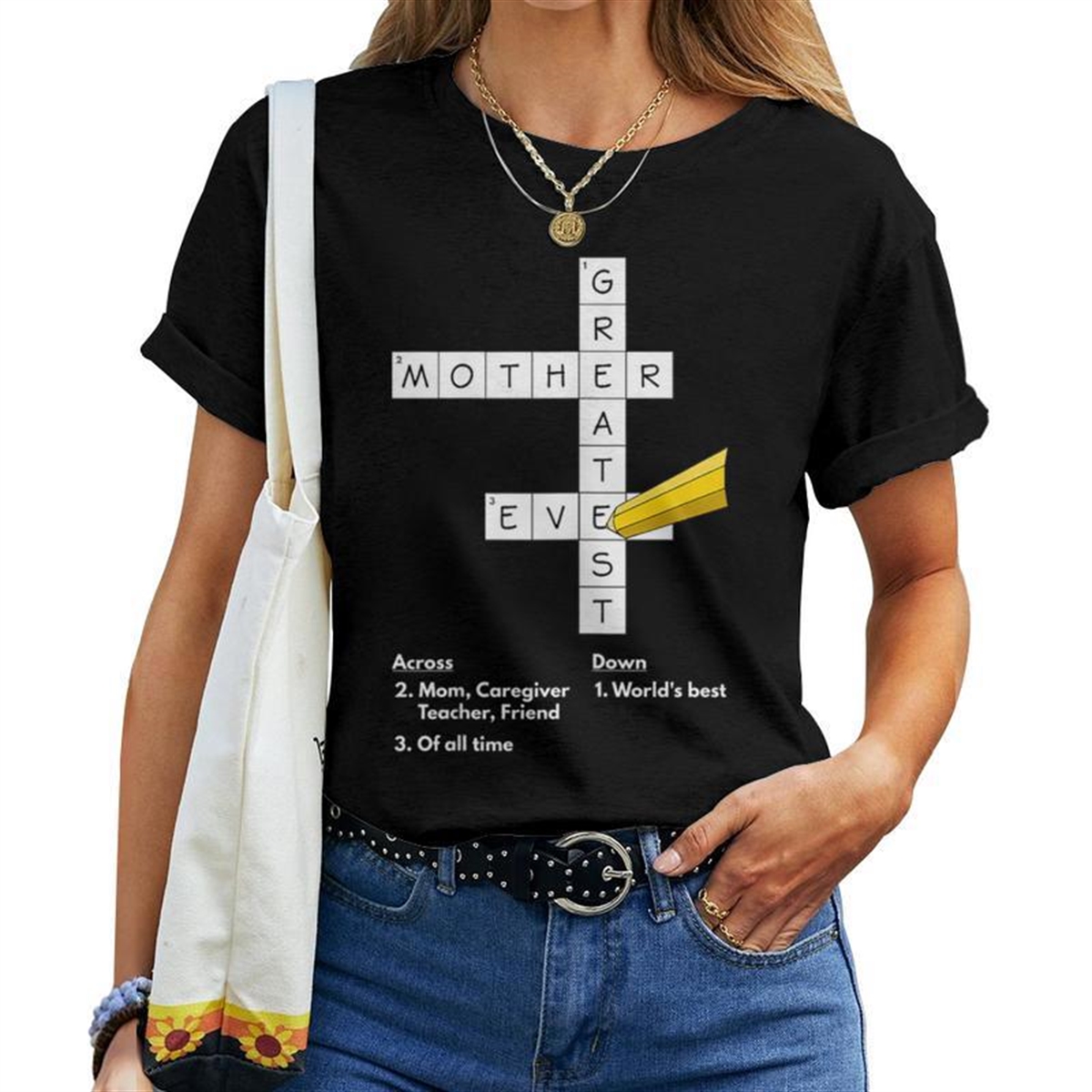 Greatest Mom Ever Crossword Puzzle Mother Appreciation Women T-shirt