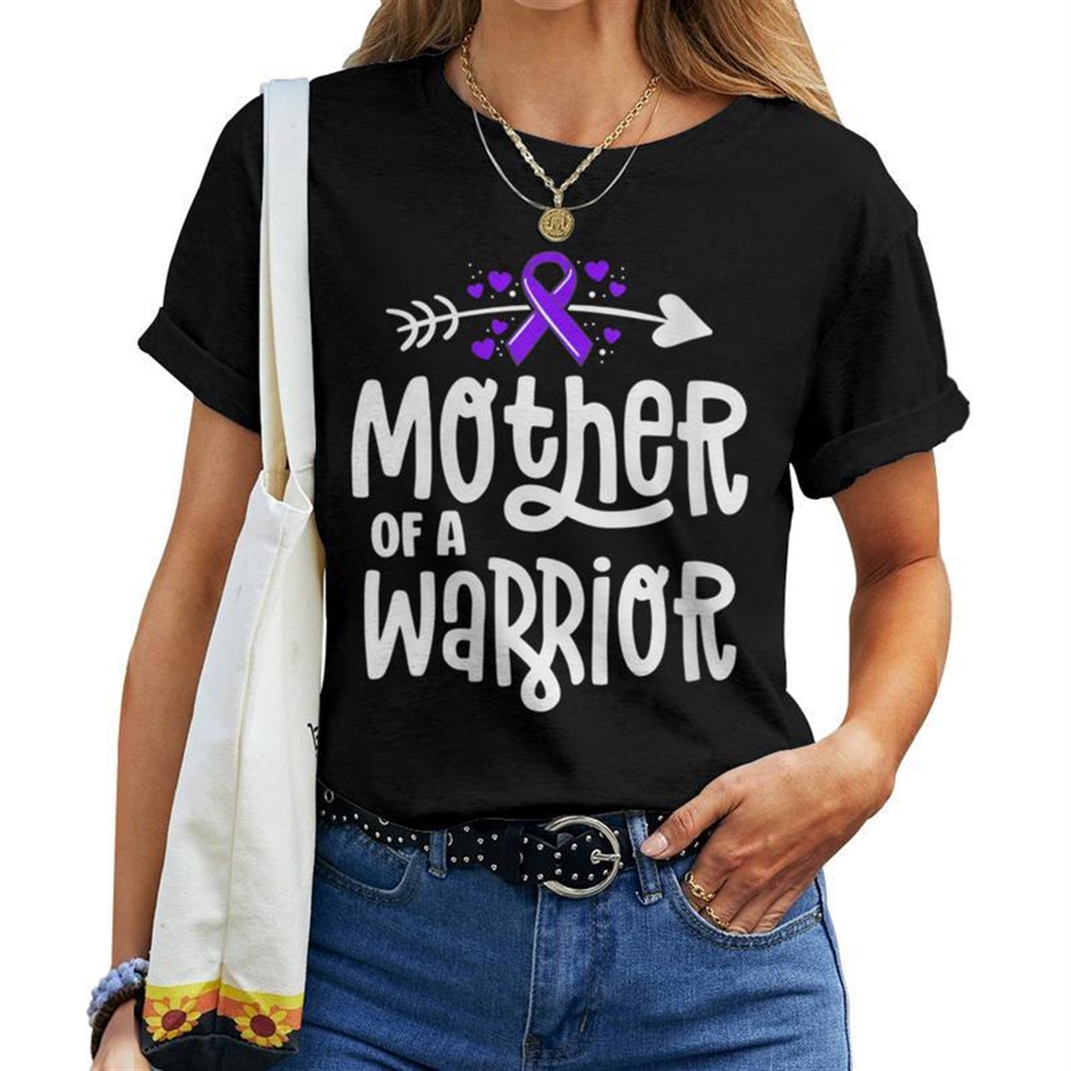 Mother Of A Warrior Hodgkins Lymphoma Cancer Family Support Women T-shirt