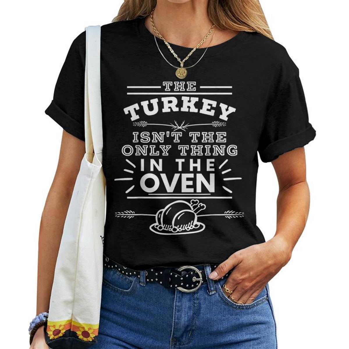 Thanksgiving Pregnancy Announcement Expecting Mothers Women T-shirt
