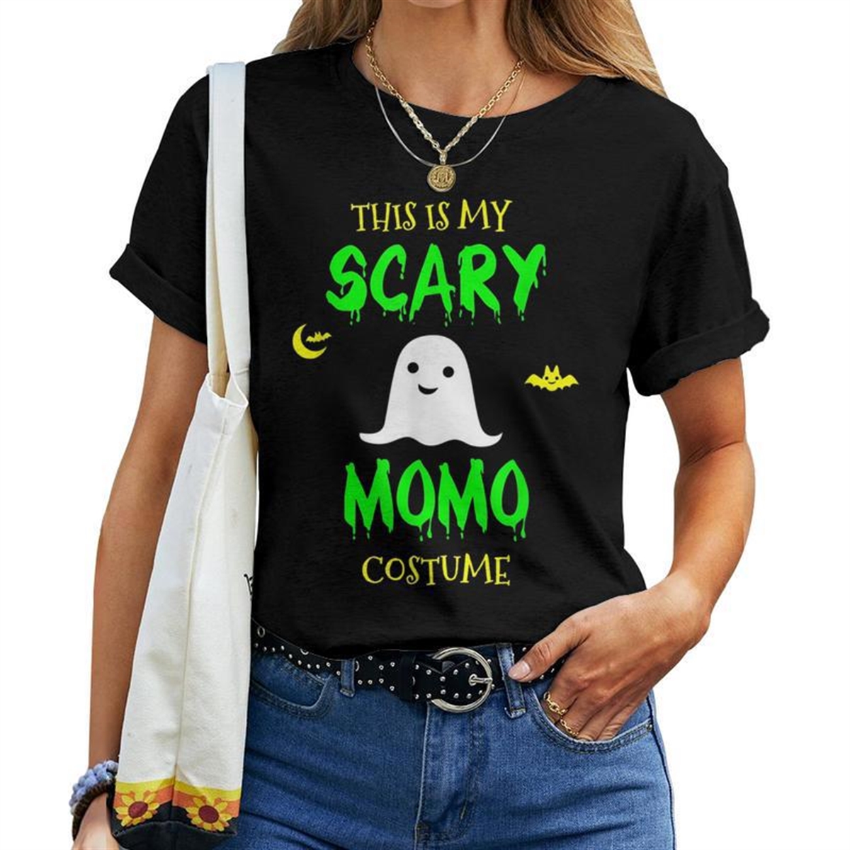 This Is My Scary Momo Costume Halloween Lazy Easy Women T-shirt