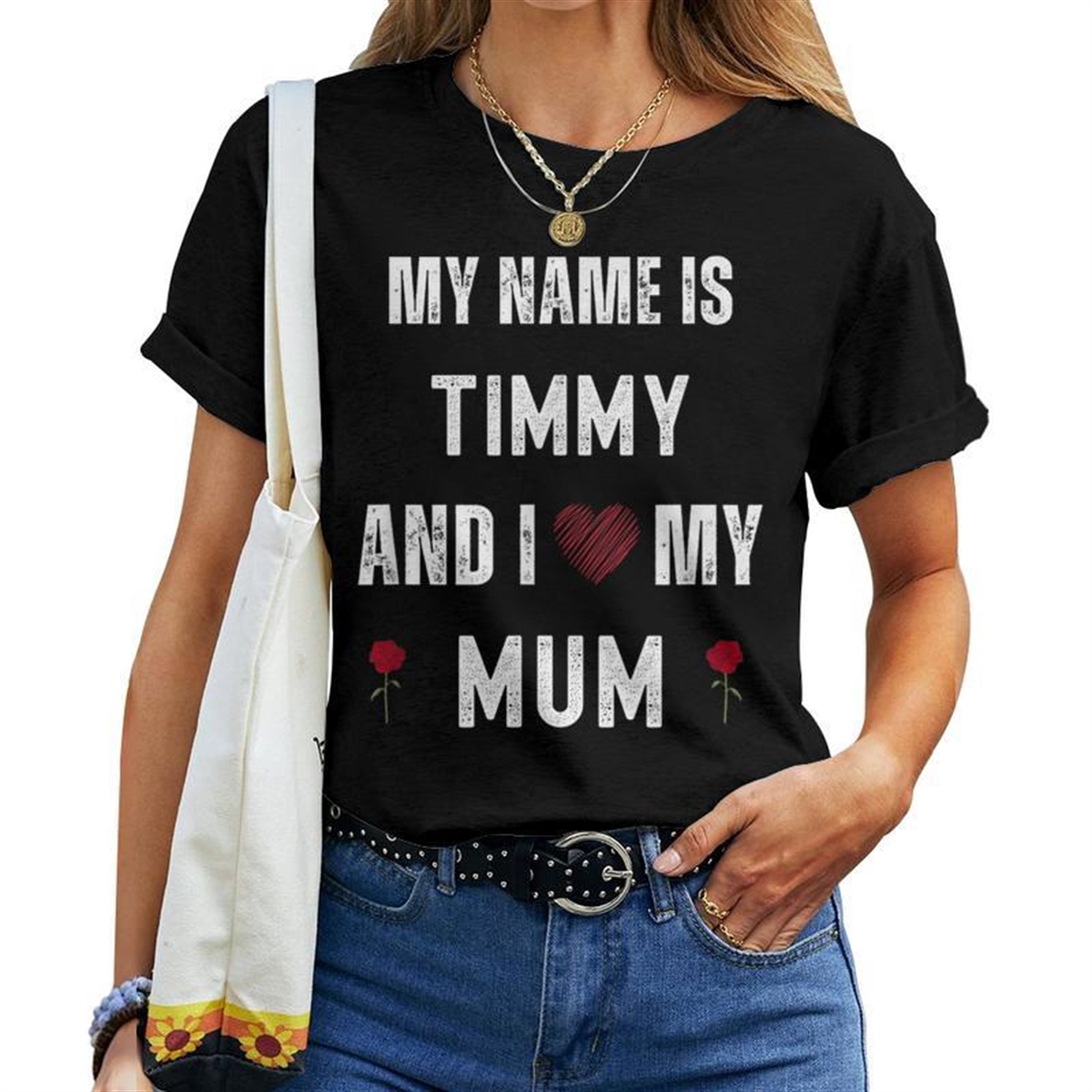 Timmy I Love My Mom Cute Personal Mother’s Day Women T-shirt