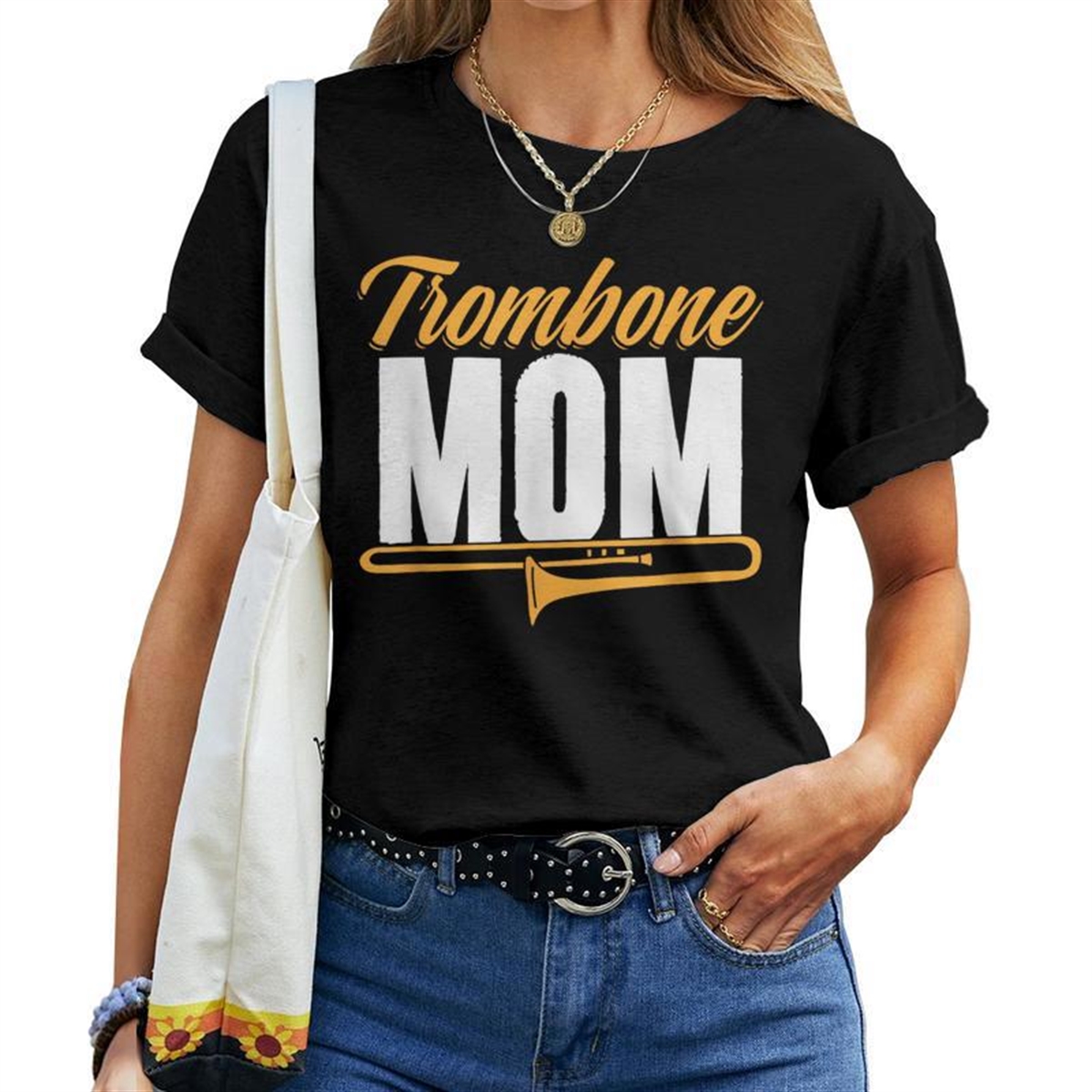 Trombone Mom Marching Band Musical Instrument Mother’s Day Women T-shirt
