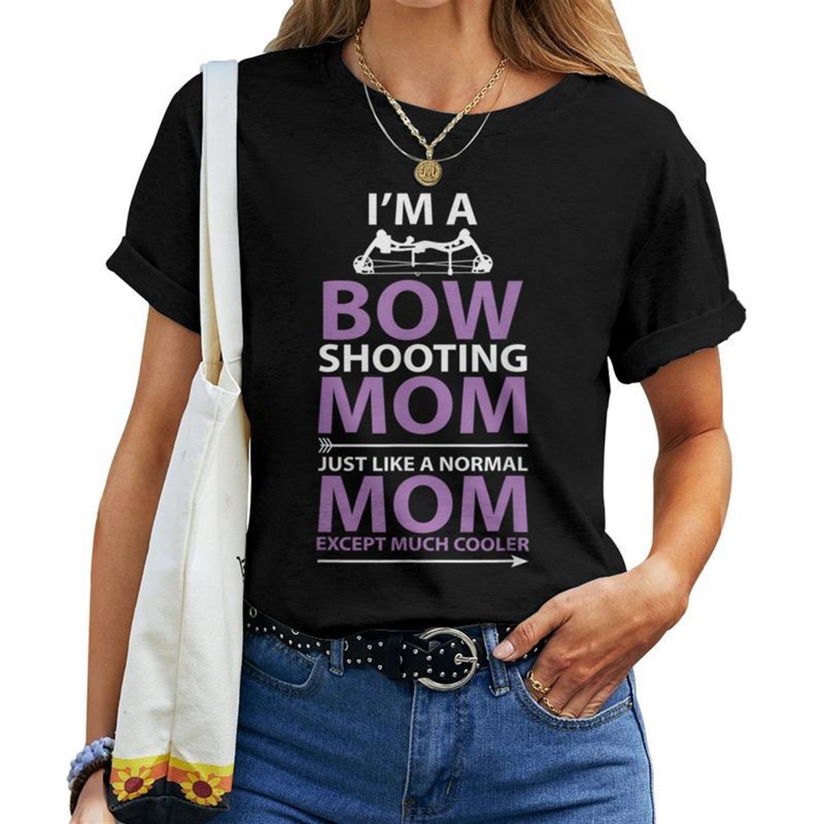 Womens Im A Bow Shooting Archery Mom T For Mom Women T-shirt